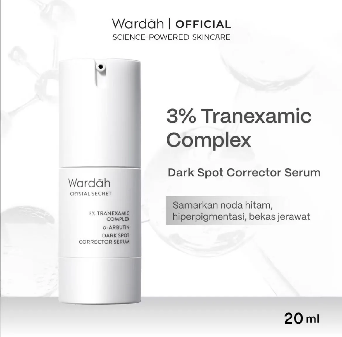 ￼WARDAH CRYSTAL SECRET SERUM NIACINAMIDE Tranexamic Acid TXA + Alpha Arbutin Dark Spot Brightening Serum - Serum Mencerahkan Kurangi Bintik Hitam Bekas Jerawat untuk Semua Jenis Kulit glowing kulit kusam melembabkan - Skincare